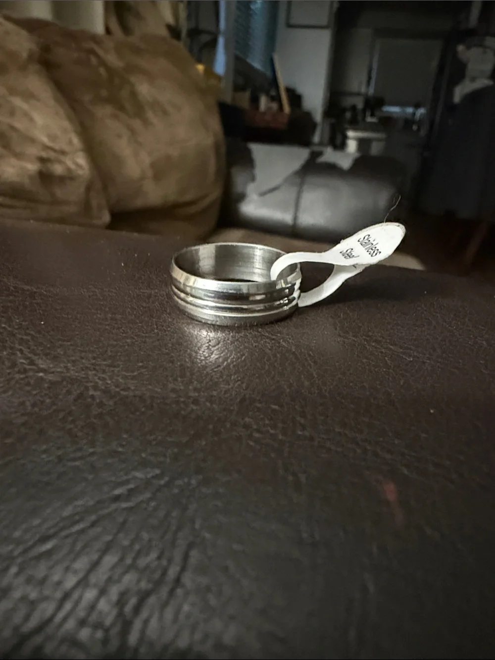 Sterling Silver Men's Spinner Ring - Silver Size 7